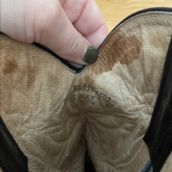 Boulet|Vintage |Black/Silver |Stitched Detailed |Western |Cowboy Boots |Size 7.5 - Picture 12 of 16